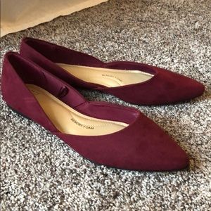Merlot faux suede flats